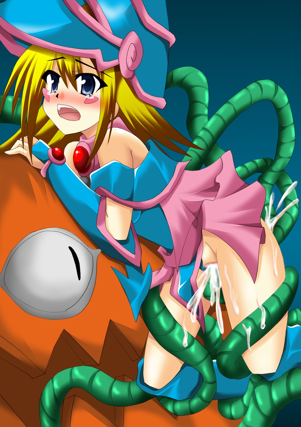 1girls aketake censored dark_magician_girl female human pumpking_the_king_of_ghosts rule34 tagme tentacle yu-gi-oh!
