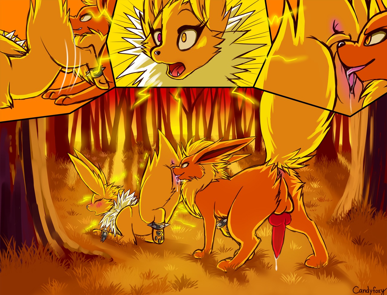 :o >:) afternoon akira_(candyfoxy) anus ass_up backsack balls black_body black_nose black_skin bodily_fluids butt candyfoxy canid canine close-up cum cum_string cunnilingus detailed_background digital_media_(artwork) duo e621 eeveelution ejaculation electricity erection female feral feral_on_feral flareon forest fur fyre generation_1_pokemon genital_fluids genitals happy heterochromia jolteon knot licking male male/female mammal nintendo open_mouth oral orange_body orange_eyes orange_fur orgasm outside penis pink_eyes plant pokemon pokemon_(species) precum presenting presenting_hindquarters presenting_vulva red_body red_penis red_skin sex shaded sharp_teeth smile spikes teeth tongue tongue_out tree vaginal vaginal_fluids vaginal_squirting vulva wood yellow_body yellow_eyes yellow_fur