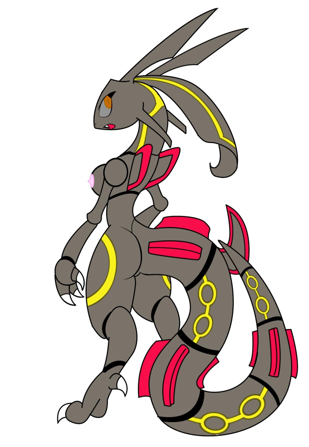 1girls anthro back_view black_body claws female female_rayquaza furry gb_of_bs generation_3_pokemon legendary_pokemon nintendo nipples nude pok&eacute;mon_(species) pokemon pokemon_(species) rayquaza rule34 scalie shiny_pokemon shiny_rayquaza tail white_background