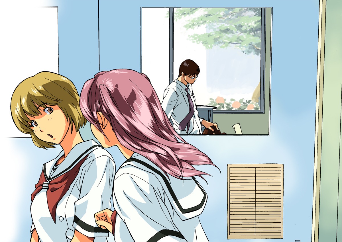 1boy 3girls cirima fellatio female glasses hair hikaru_no_go long_hair male mature milf mitsuko_sanrakugaki open_mouth oral rule34 sailor_uniform school school_uniform schoolgirl shindou_mitsuko short_hair teacher tie volvox