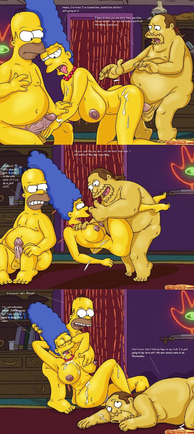 20th_century_studios accurate_art_style comic_book_guy comics-toons female homer_simpson human jeff_albertson male marge_simpson rule34 straight the_simpsons yellow_body yellow_skin