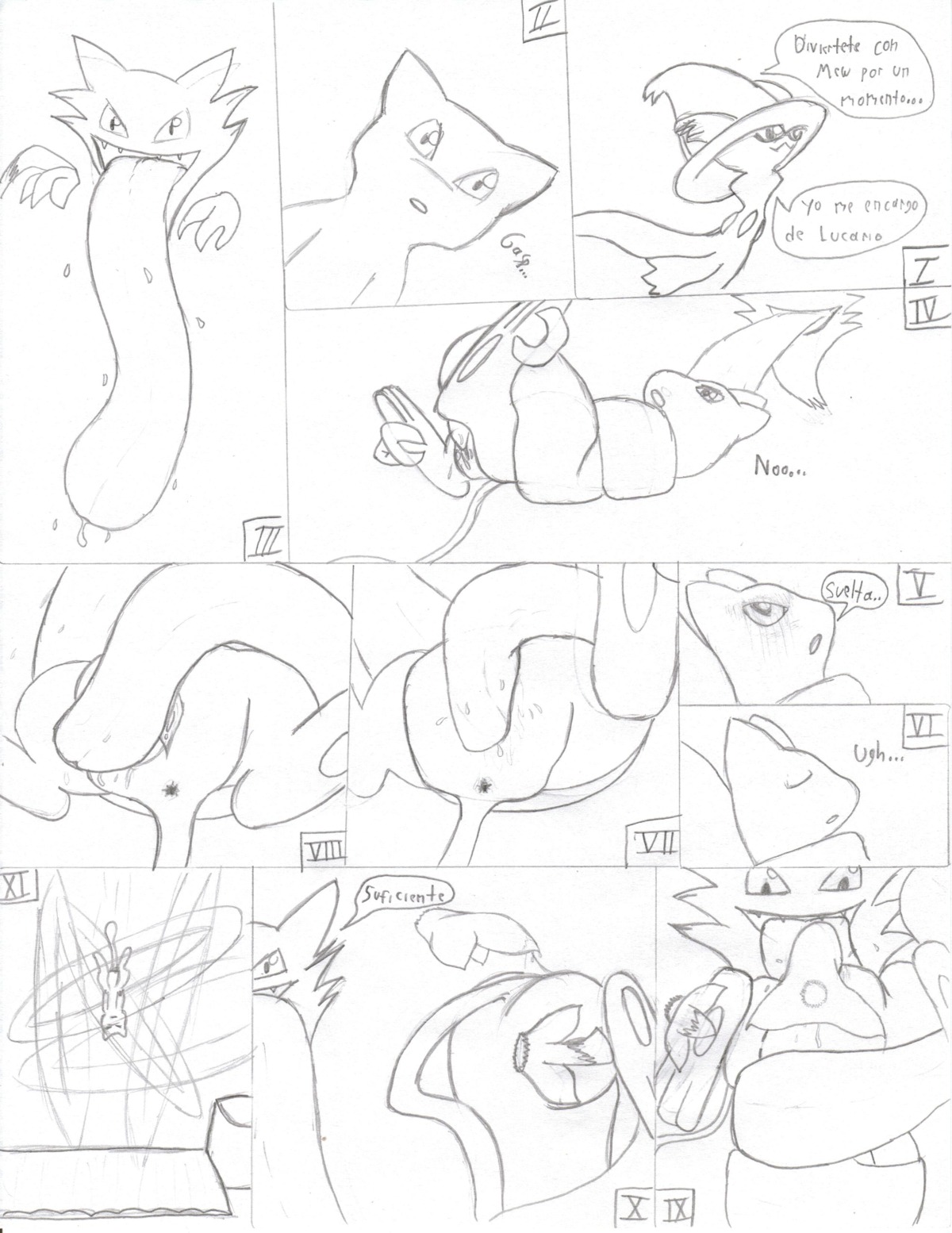 female fur furry haunter legendary_pokemon mew mismagius monochrome pok&eacute;mon_(species) pokemon pokemon_(species) rule34 straight_hair