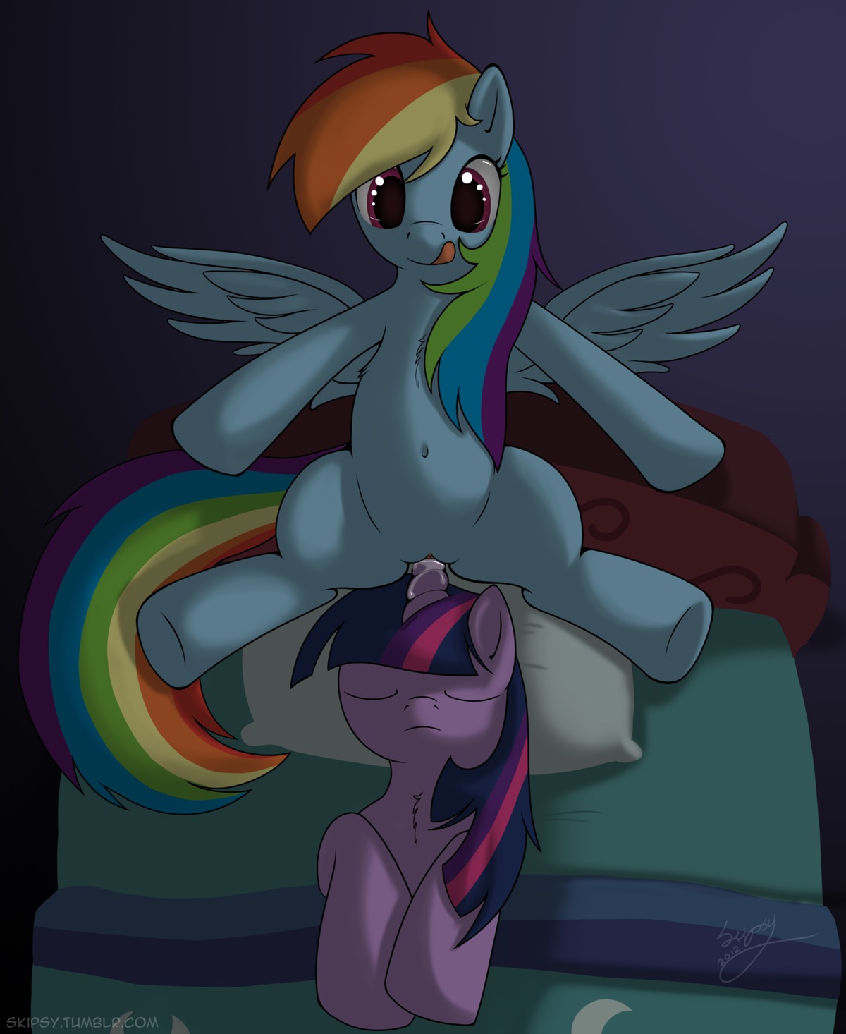 1_horn 2012 bed bedroom big_iris big_pupils blue_body blue_ears blue_feathers blue_fur blue_hair blue_tail blue_wings bodily_fluids brown_tongue clitoris dark_pupils detailed_background duo e621 equid equine eyes_closed feathered_wings feathers featureless_legs female female/female female_penetrated female_penetrating female_penetrating_female feral feral_on_feral feral_penetrated feral_penetrating feral_penetrating_feral flying forced friendship_is_magic fur furniture genital_fluids genitals green_hair green_tail hair hasbro hi_res hooves horn horn_fetish horn_in_pussy horn_penetration horn_play horn_sex hornjob inside iris licking licking_lips licking_own_lips lidded_eyes long_hair looking_at_viewer lying lying_on_bed mammal monotone_body monotone_face monotone_fur monotone_wings multi_hair_tones multicolored_hair multicolored_tail my_little_pony mythological_creature mythological_equine mythology navel on_back on_bed orange_hair orange_tail pegasus penetration pillow pupils purple_body purple_ears purple_eyes purple_face purple_fur purple_hair purple_horn purple_tail pussy_juice_on_horn quadruped rainbow_dash_(mlp) rainbow_hair rainbow_tail rape red_eyes red_hair red_tail self_lick sex signature skipsy sleep_sex sleeping spread_wings tail text tongue tongue_out twilight_sparkle_(mlp) two_tone_hair under_covers underhoof unicorn unicorn_horn url vaginal vaginal_fluids vaginal_penetration vulva wing_boner wings year yellow_tail
