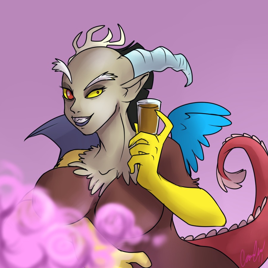 anthro chimera discord_(mlp) draconequus female friendship_is_magic my_little_pony rule34 rule_63 smooth_skin solo tagme tail