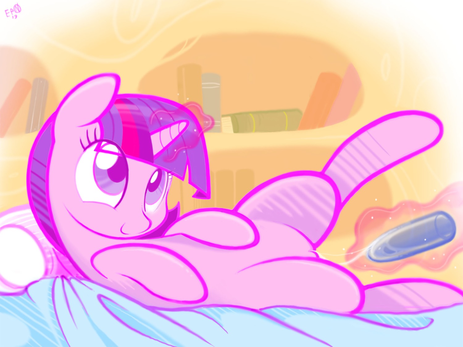 4:3 after_masturbation b-epon bed bodily_fluids book dildo e621 equid equine female feral floating_dildo friendship_is_magic fur furniture genital_fluids genitals hair happy hasbro hi_res horn library looking_up lying magic mammal multicolored_hair my_little_pony mythological_creature mythological_equine mythology nude on_back pillow purple_body purple_eyes purple_fur purple_hair sex_toy smile solo twilight_sparkle_(mlp) two_tone_hair unicorn vaginal_fluid_string vaginal_fluids vulva