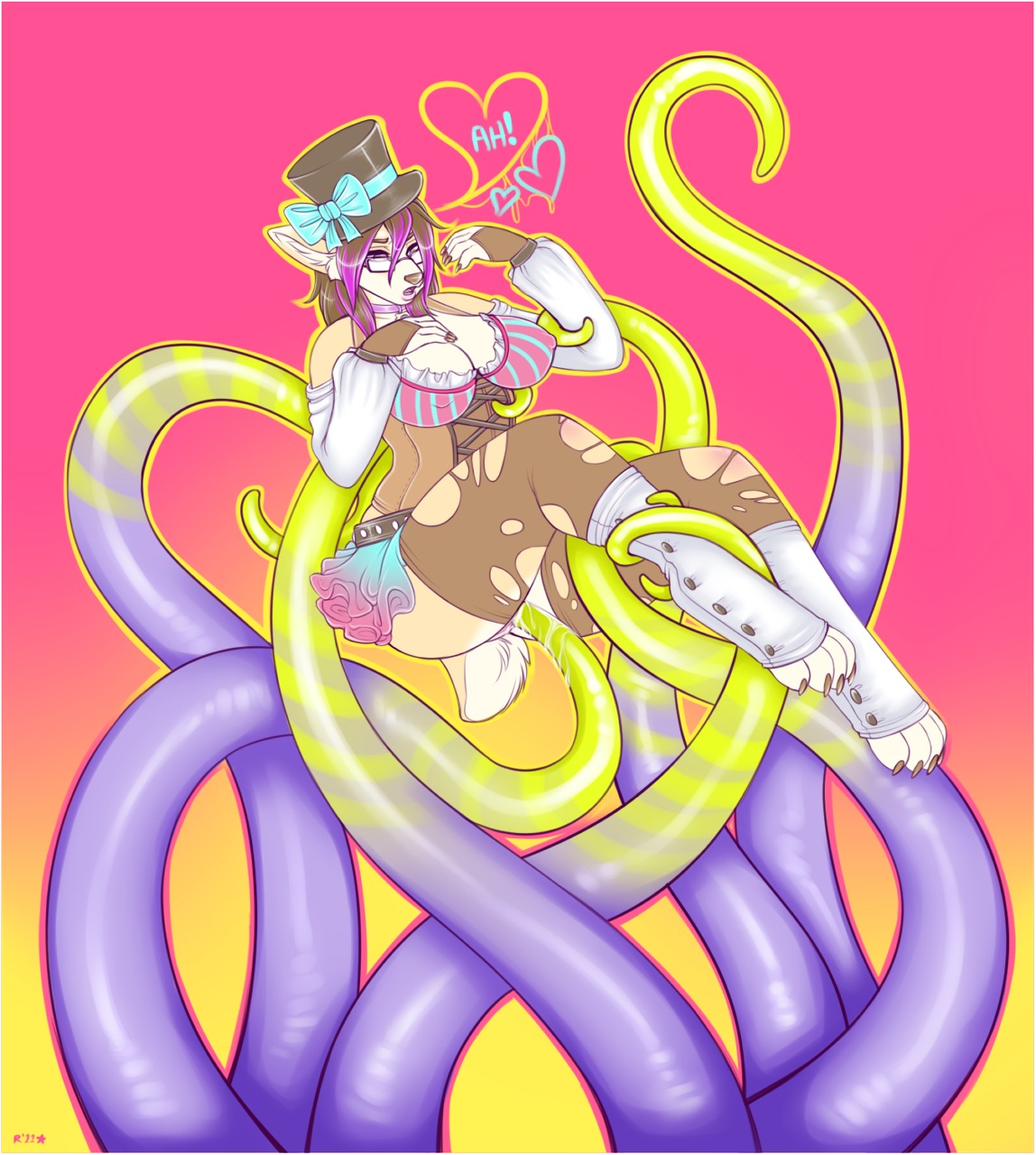 anthro canine corgi corset cum female fur furry pucacorgi pussy roum rule34 steampunk tentacle