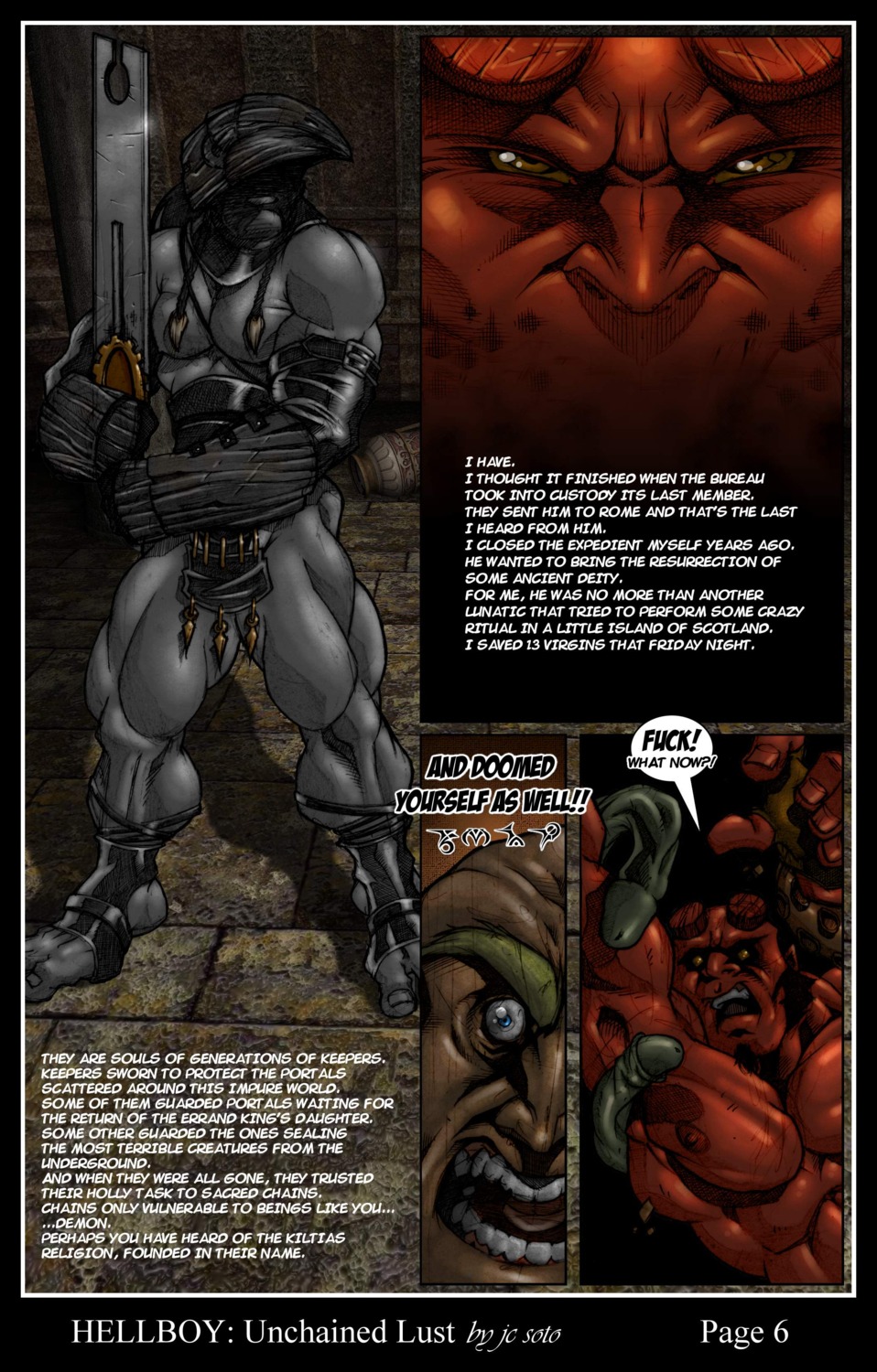 comic dark_horse hellboy hellboy_(series) male male_only nude red_skin rule34 soto text yaoi