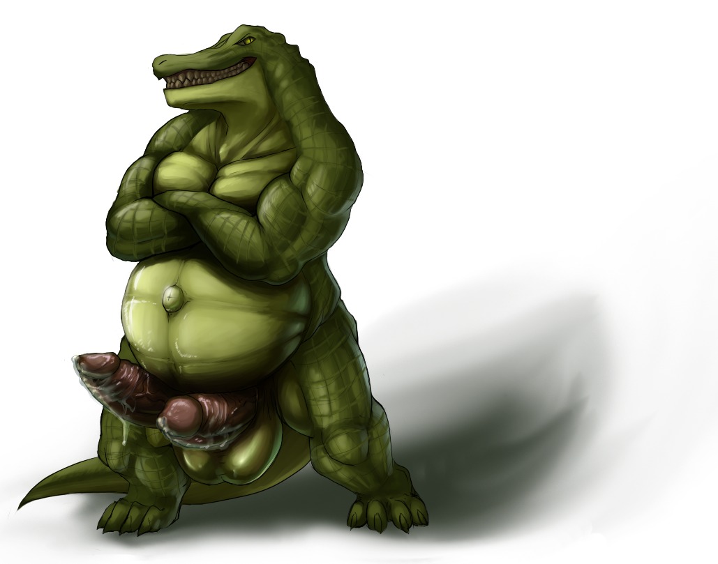 2011 2_penises 4_toes alligator alligatorid animal_genitalia animal_penis anthro balls barefoot belly big_balls big_penis biped bodily_fluids crocodilian crossed_arms e621 erection feet foreskin genital_fluids genitals huge_penis hyper hyper_genitalia hyper_penis looking_at_viewer male multi_genitalia multi_penis musclegut muscular muscular_anthro muscular_male navel non-mammal_balls nude outie_navel overweight overweight_anthro overweight_male penis precum reptile retracted_foreskin scalie simple_background solo standing suck_mcjones tail toes white_background