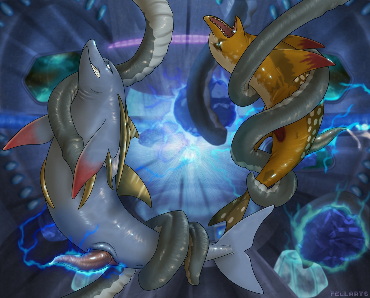 anus cetacean dolphin ecco fellarts feral male marine penis rule34 tapering_penis tentacle tentacle_on_male underwater