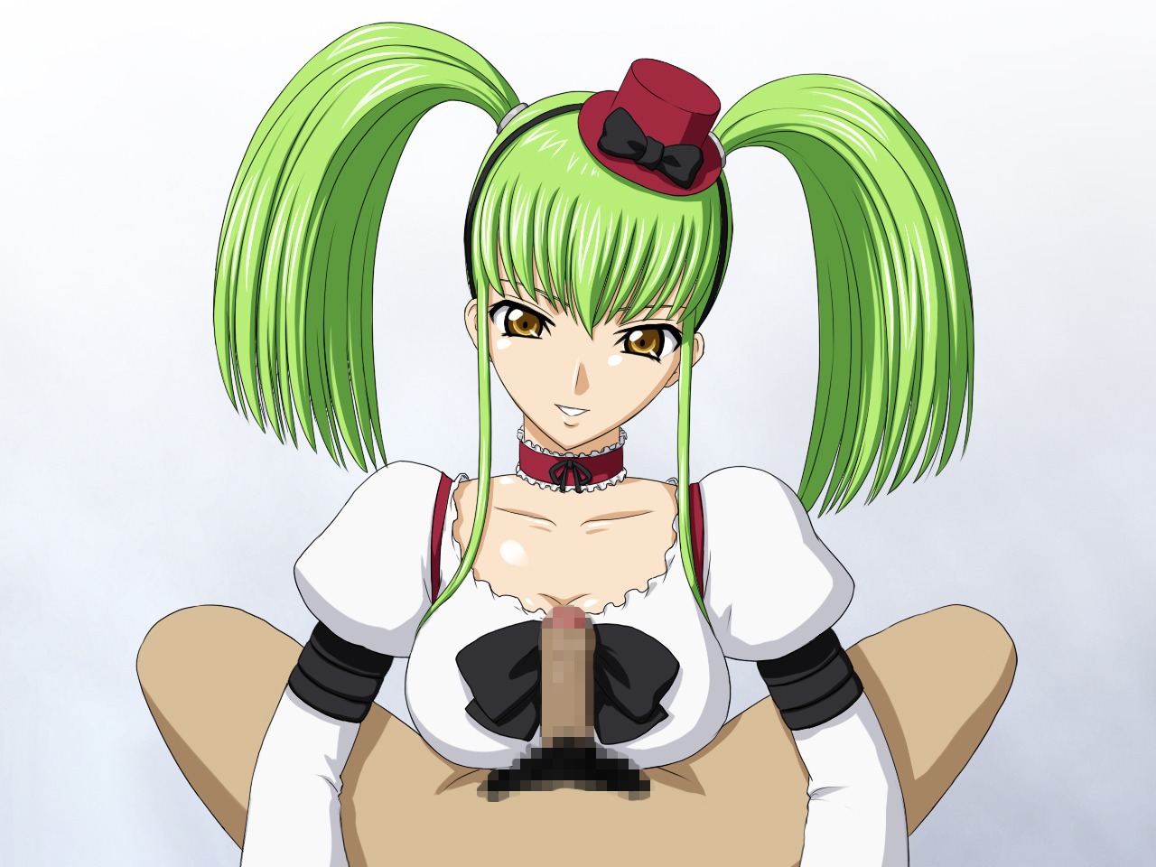 breasts c.c. code_geass falchion female human male paizuri rule34 straight