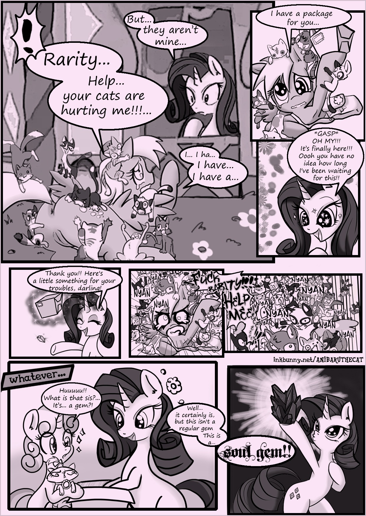 2014 ambiguous_gender anibaruthecat anus bodily_fluids butt carrying_another comic cutie_mark derpy_hooves_(mlp) dialogue digital_media_(artwork) domestic_cat e621 english_text equid equine exclamation_point eyes_closed feathered_wings feathers felid feline felis female feral friendship_is_magic genitals greyscale group hair hasbro hi_res horn levitation magic mammal monochrome my_little_pony mythological_creature mythological_equine mythology nude opalescence_(mlp) open_mouth pegasus rarity_(mlp) sibling_(lore) sister_(lore) sisters_(lore) speech_bubble sweetie_belle_(mlp) tears text unicorn url vulva wings young young_female young_feral