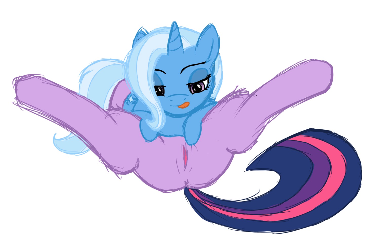 69 cutie_mark equine fearingfun female feral friendship_is_magic horn my_little_pony mythological_creature mythological_equine mythology purple_hair pussy rule34 smooth_skin spread_legs tail tongue tongue_out trixie trixie_(mlp) trixie_lulamoon twilight_sparkle_(mlp) unicorn