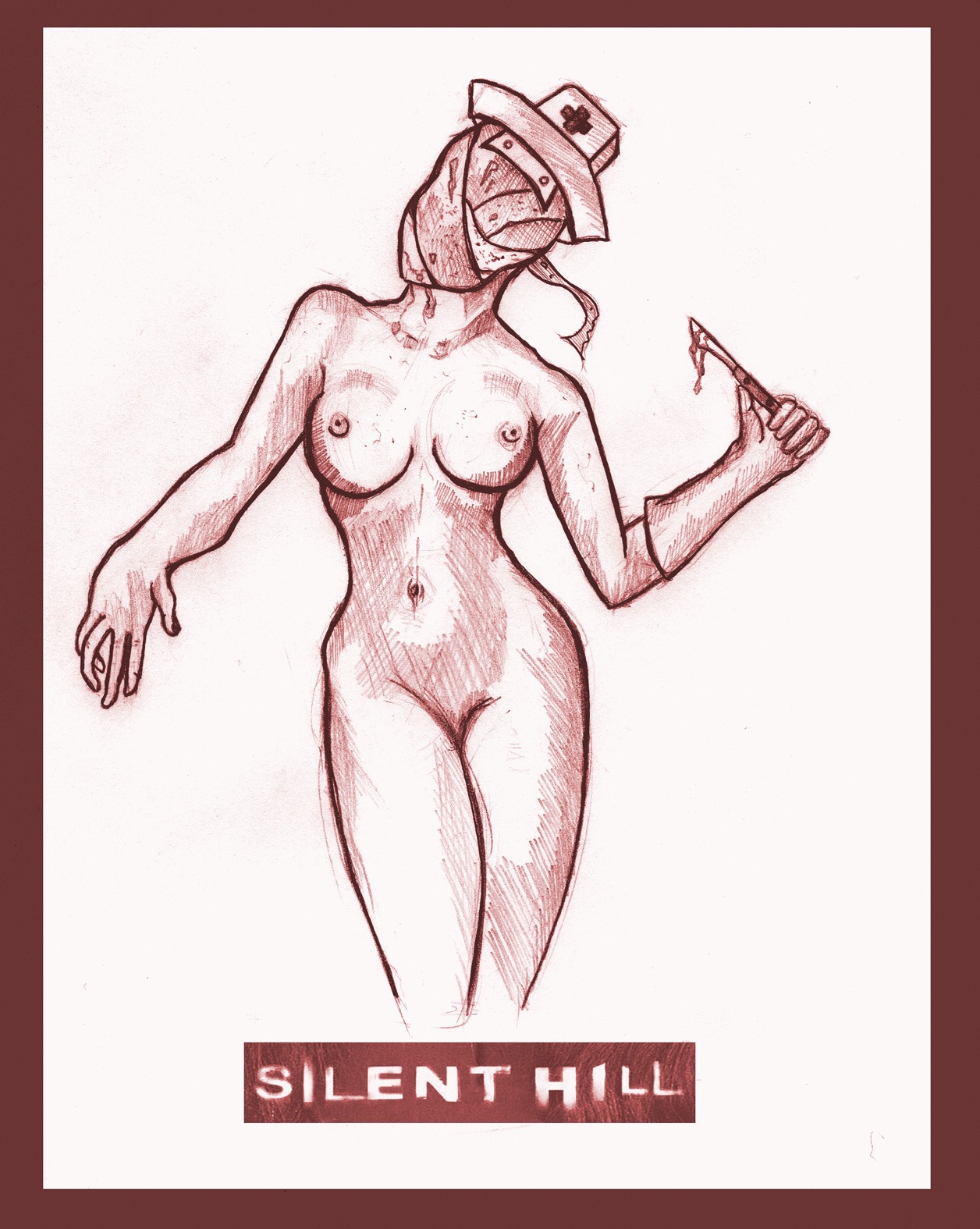 2d english_text female nurse nurse_(silent_hill) nurse_cap rule34 silent_hill silent_hill_homecoming tagme text