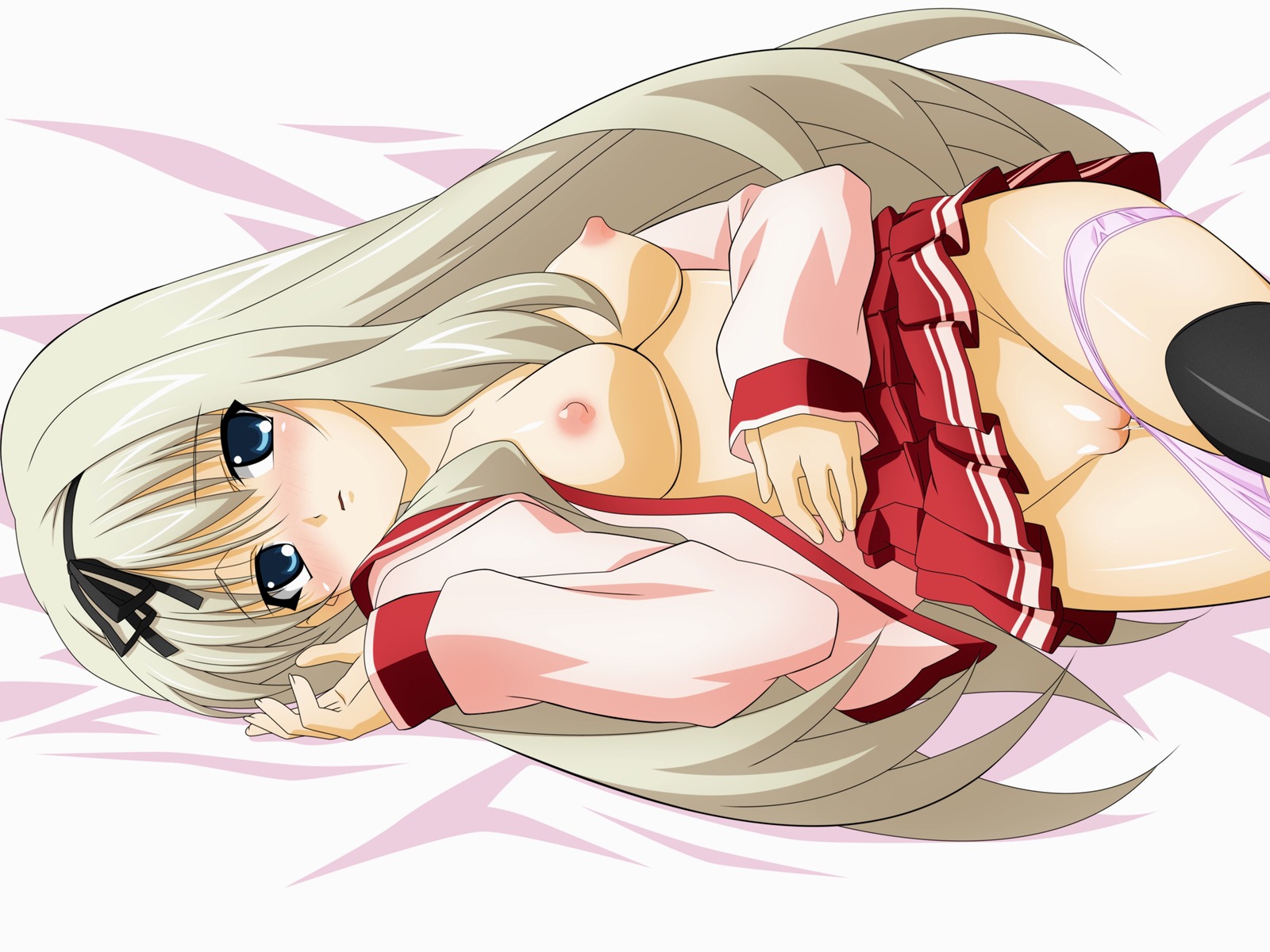 breasts clothing female kusugawa_sasara medium_breasts panties pussy rule34 skirt stockings tagme to_heart_(series) to_heart_2 wet