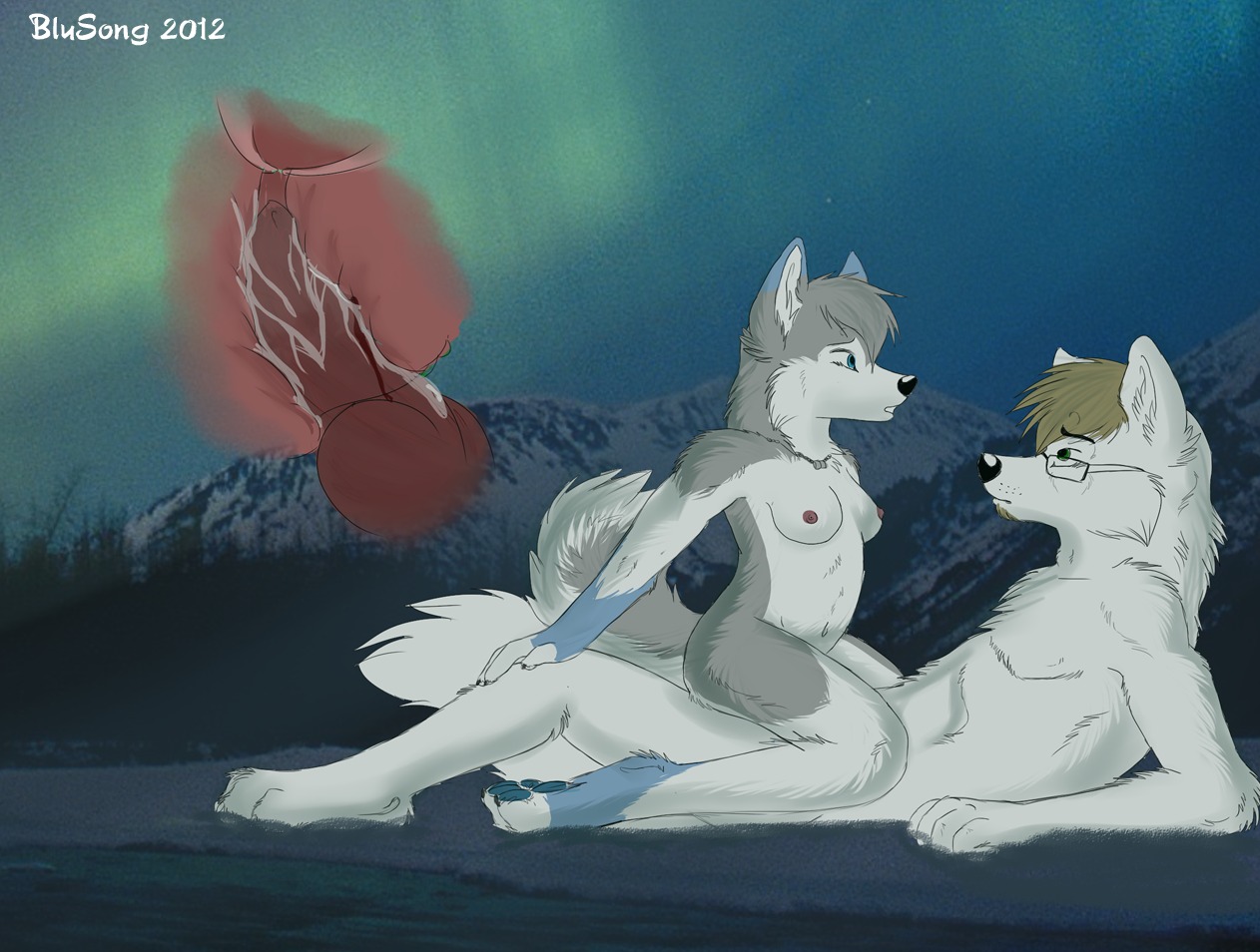animal_genitalia animal_penis anthro arctic_fox blood blue_eyes blusong bodily_fluids breasts canid canine canine_genitalia canine_penis canis catronos cowgirl_position domestic_dog duo e621 erection female female_anthro female_on_top female_penetrated fox from_front_position genital_fluids genitals green_eyes husky internal knot male male/female male_anthro male_on_bottom male_penetrating male_penetrating_female mammal mixed_media night nipples nordic_sled_dog nude nude_anthro nude_female nude_male on_bottom on_top outside penetration penile penile_penetration penis penis_in_vagina photo_background photography_(artwork) sex small_breasts spitz straddling true_fox vaginal vaginal_fluids vaginal_penetration