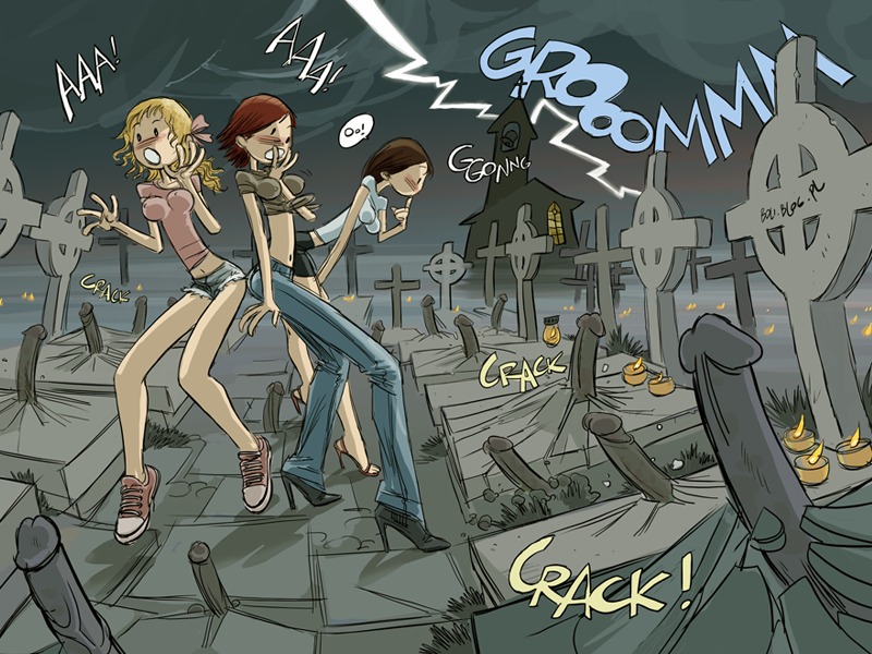 au_(artist) boli-blog breasts clothing female footwear graveyard high_heels human male multiple_females multiple_girls multiple_penises nipple_bulge pale_skin penis rule34 tagme undead zombie