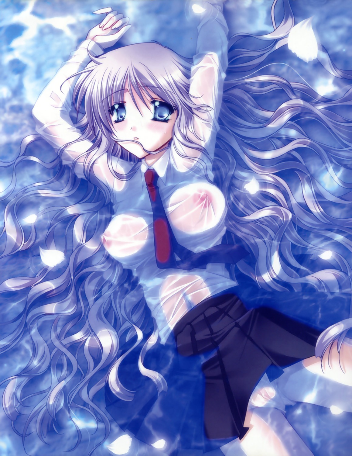 cameltoe female nipples no_bra panties pointy_chin pussy rule34 ryuuga_shou scanning_artifacts see-through seifuku sheer wet