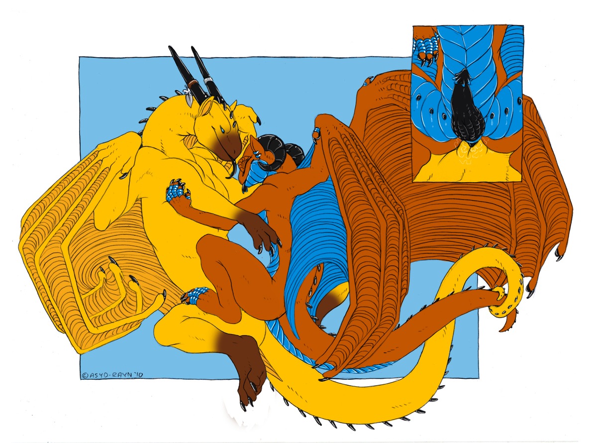 2010 acidapluvia akki_(acidapluvia) anal anal_penetration animal_genitalia anthro anthro_on_feral anthro_penetrated bestiality black_penis blue_eyes claws close-up cyrakhis digitigrade dipstick_nose dragon duo e621 ear_piercing erection european_mythology eyes_closed feral feral_on_feral feral_penetrating feral_penetrating_anthro flared_penis forked_tongue genital_slit genitals gloves_(marking) horn intraspecies intraspecies_bestiality knot leg_markings lying male male/male male_penetrated male_penetrating male_penetrating_male markings membrane_(anatomy) membranous_wings mythological_creature mythological_scalie mythology nude on_back orange_body penetration penis piercing quadruped scales scalie sex size_difference socks_(marking) spikes spikes_(anatomy) tail tongue tongue_out ventral_scales western_dragon wings yellow_body