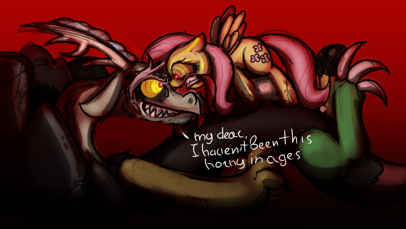 chimera discord_(mlp) draconequus equine female feral fluttershy_(mlp) friendship_is_magic hasbro horse male my_little_pony mythological_creature mythological_equine mythology pegasus pony rule34 sex smooth_skin tagme tail