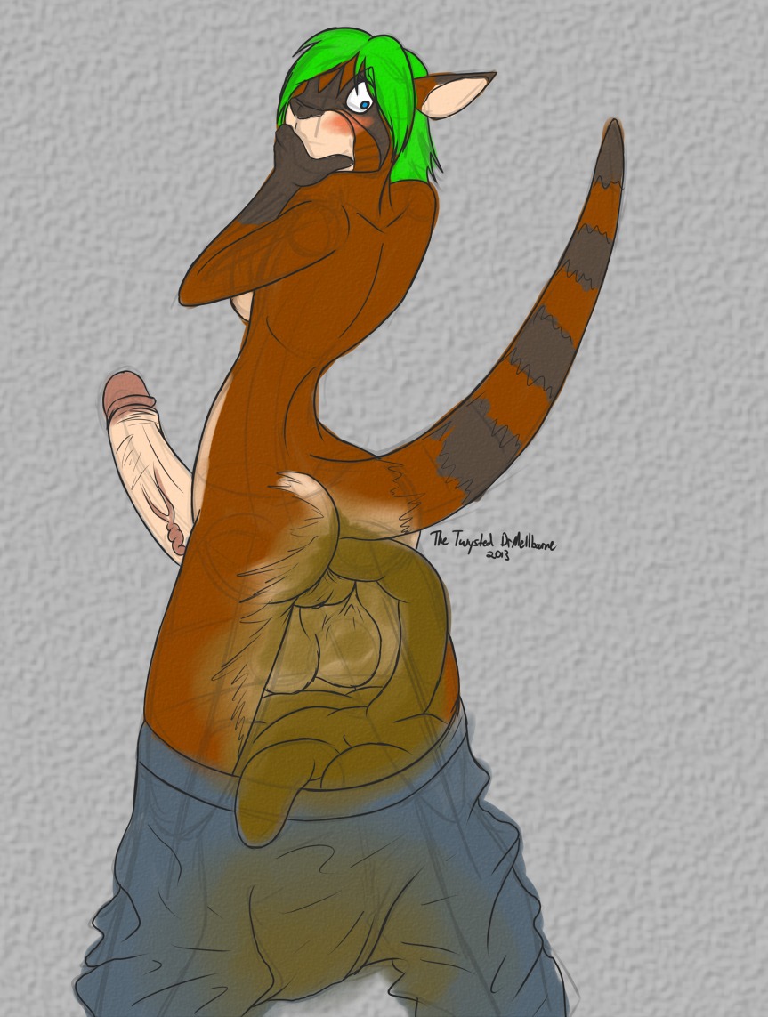 2013 anthro backsack balls bangs biped black_nose black_tail bottomwear bottomwear_down breasts brown_body brown_butt brown_feces brown_fur brown_glans brown_penis brown_tail butt clothed clothing clothing_down covering covering_face covering_mouth covering_self dark_nose dated drmellbourne e621 embarrassed erection excessive_feces feces feces_blowout feces_in_ass feces_in_clothing feces_on_balls feces_on_genitals feces_on_pussy feces_on_self fur genitals glans gloves_(marking) green_hair hair herm humanoid_genitalia humanoid_penis hybrid hyper hyper_feces intersex kangaroo light_body light_fur macropod mammal markings marsupial mellanie_mellbourne messy mismatched_genitalia mismatched_humanoid_penis mismatched_penis monotone_hair multicolored_body multicolored_fur multicolored_penis multicolored_tail pale_body pale_fur pale_skin pants pants_down parted_bangs partially_clothed penis pointy_ears prick_ears procyonid raccoon ring_(marking) ringed_tail scatplay signature small_waist soiled soiling solo standing striped_markings striped_tail stripes tail tail_markings tan_body tan_fur tan_penis tan_skin topless two_tone_penis two_tone_tail vein veiny_penis vulva year