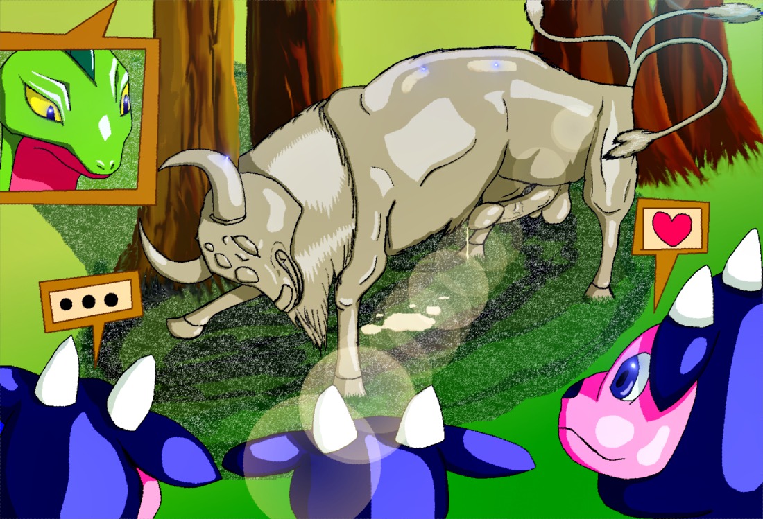 color cum day female feral fur grovyle interspecies male miltank outdoors penis petrified pokemon pokemon_(species) rule34 tagme tauros