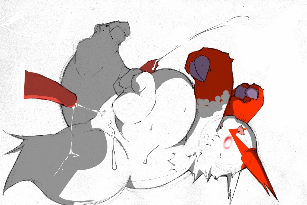 after_anal after_sex anal_orgasm blush bodily_fluids cum cum_in_ass cum_inside cum_string cumshot disembodied_penis duo e621 ejaculation erection feral fur generation_3_pokemon genital_fluids genitals hands-free male male/male male_penetrated male_penetrating male_penetrating_male markings nintendo orgasm penetration penis pokemon pokemon_(species) red_markings sex sigenoya simple_background solo_focus sweat tail takosen takotyutyu white_background white_body white_fur zangoose