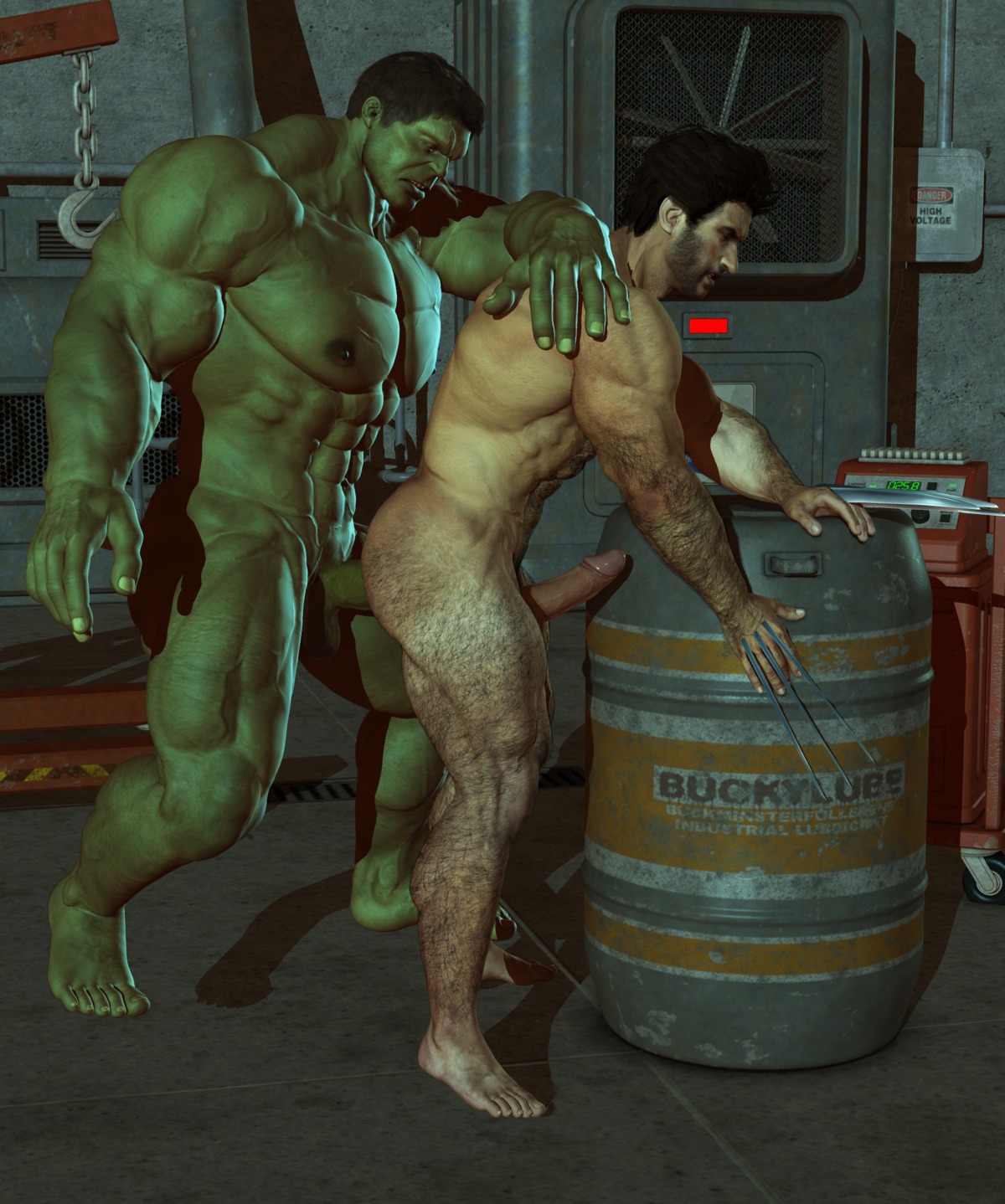 2boys 3d anal_penetration anal_sex barefoot black_hair body_hair boner claws erect_nipples erect_while_penetrated erection facial_hair feet from_behind gay green-skinned_male green_skin hulk hulk_(series) human james_howlett legs_apart light-skinned_male light_skin male male_only male_penetrated marvel marvel_comics mature multiple_males multiple_penises muscles mutant nipples nude penis penis_size_difference retractable_claws rule34 size_difference standing_sex thrusting_into_ass veiny_muscles wolverine_(x-men) x-men yaoi yolco