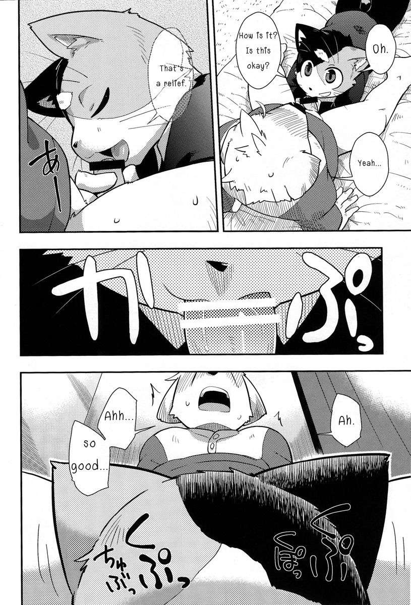 black_and_white canine censored english_text feline fellatio furry furry_only gay harusuke male monochrome no_humans oral oral_sex penis rule34 sex text