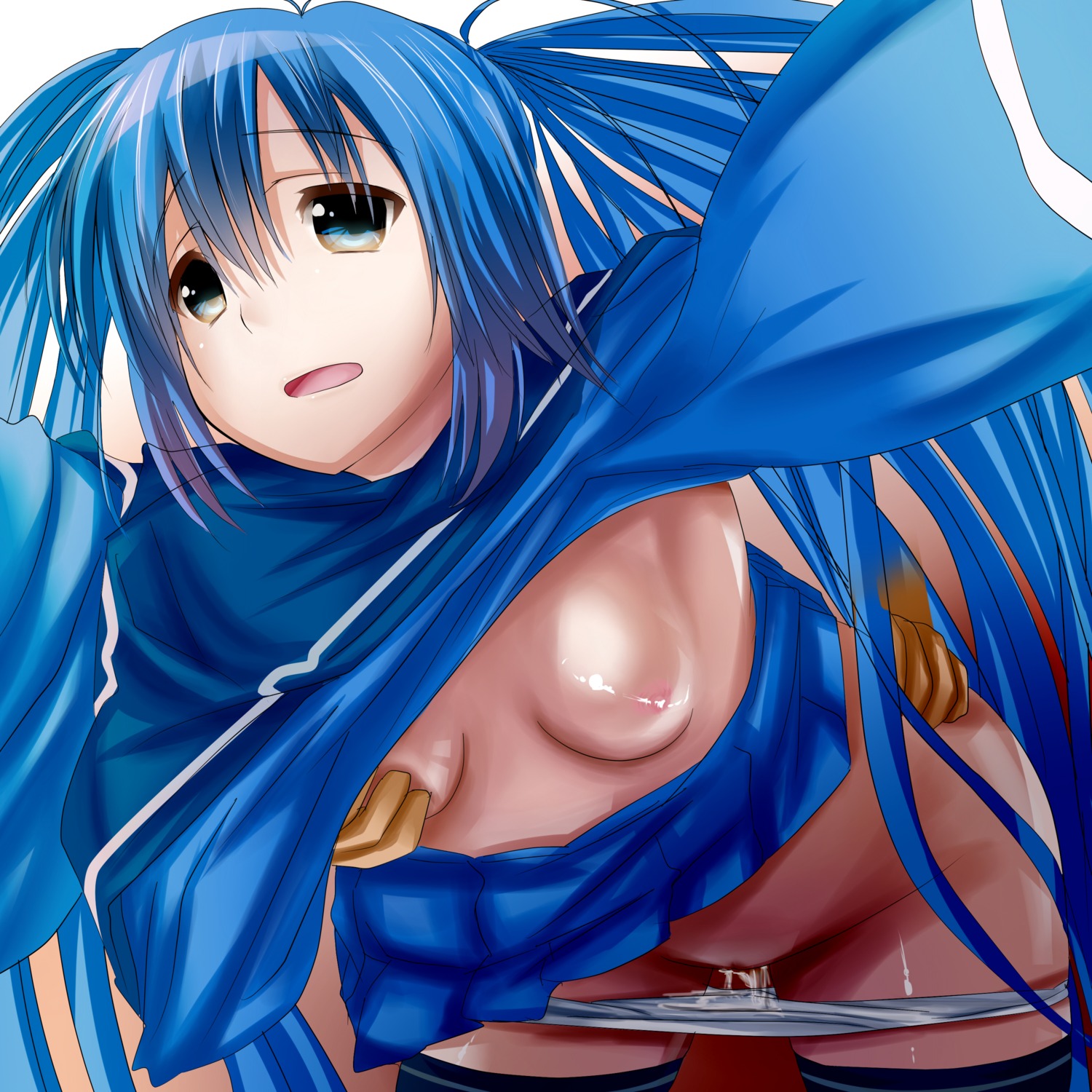 1girls bent_over black_legwear black_thighhighs blue_eyes blue_hair breast_grab breasts cum cum_inside cum_on_clothes cumdrip cumdrip_onto_panties doggy_style female high_resolution imaichi_moenai_ko kobe_shinbun long_hair nipples no_bra no_panties open_mouth panties panty_pull pussy rule34 sex shirt_lift skirt solo tenpurasuika thighhighs tied_hair torso_grab twintails uncensored underwear very_long_hair white_panties