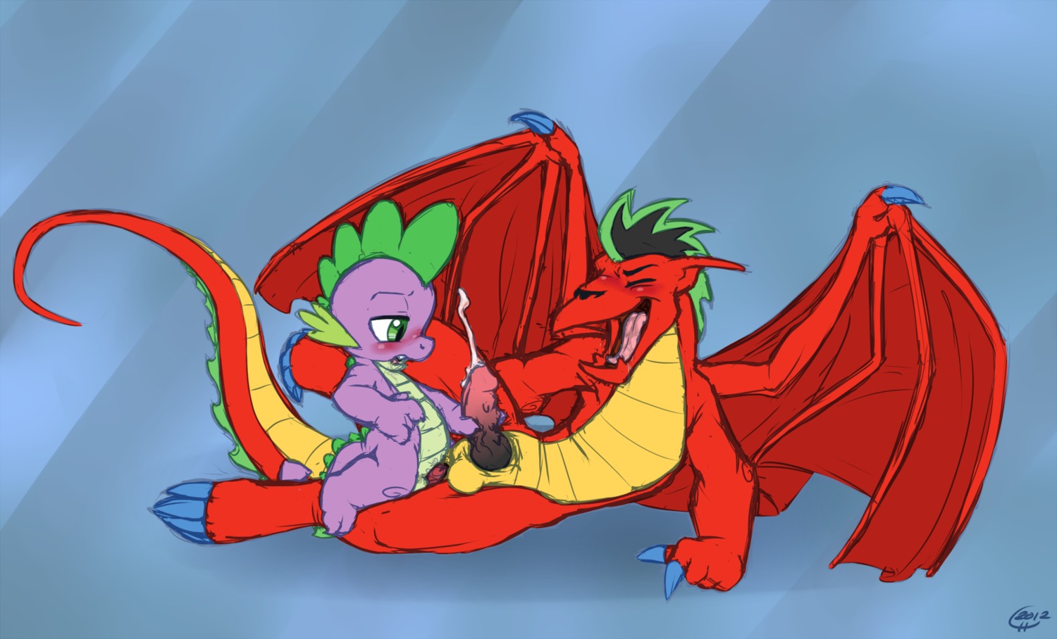 2012 age_difference american_dragon:_jake_long anal anal_penetration anthro anthro_on_anthro anthro_penetrated anthro_penetrating anthro_penetrating_anthro balls blue_background blush bodily_fluids cobaltsynapse crossover cum cum_while_penetrated cumshot disney dragon duo e621 ejaculation erection european_mythology friendship_is_magic genital_fluids genitals handjob handjob_while_penetrating hasbro hi_res jake_long larger_male larger_penetrated male male/male male_penetrated male_penetrating male_penetrating_male membrane_(anatomy) membranous_wings my_little_pony mythological_creature mythological_scalie mythology non-mammal_balls nude older_penetrated orgasm penetration penile penis red_body scalie sex simple_background size_difference smaller_male spike_(mlp) tail western_dragon wings young young_anthro young_male