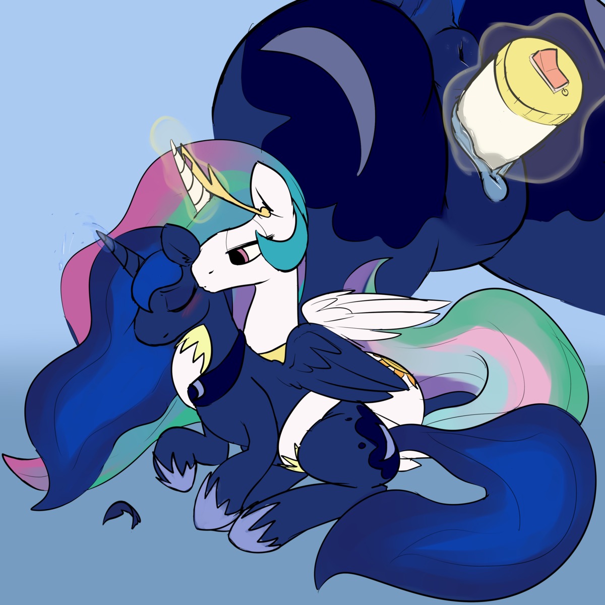 1:1 2014 absurd_res anus atrolux blue_body blue_fur blue_hair blush butt close-up conditional_dnp crown cutie_mark digital_media_(artwork) dildo duo e621 equid equine eyes_closed feathered_wings feathers female female/female feral friendship_is_magic from_behind_position fur genitals gradient_background hair hasbro headgear hi_res horn incest_(lore) long_hair magic mammal multicolored_hair my_little_pony mythological_creature mythological_equine mythology penetration princess_celestia_(mlp) princess_luna_(mlp) purple_eyes sex sex_toy sibling_(lore) simple_background sister_(lore) sisters_(lore) toying_partner vaginal vibrator vulva white_body white_fur winged_unicorn wings