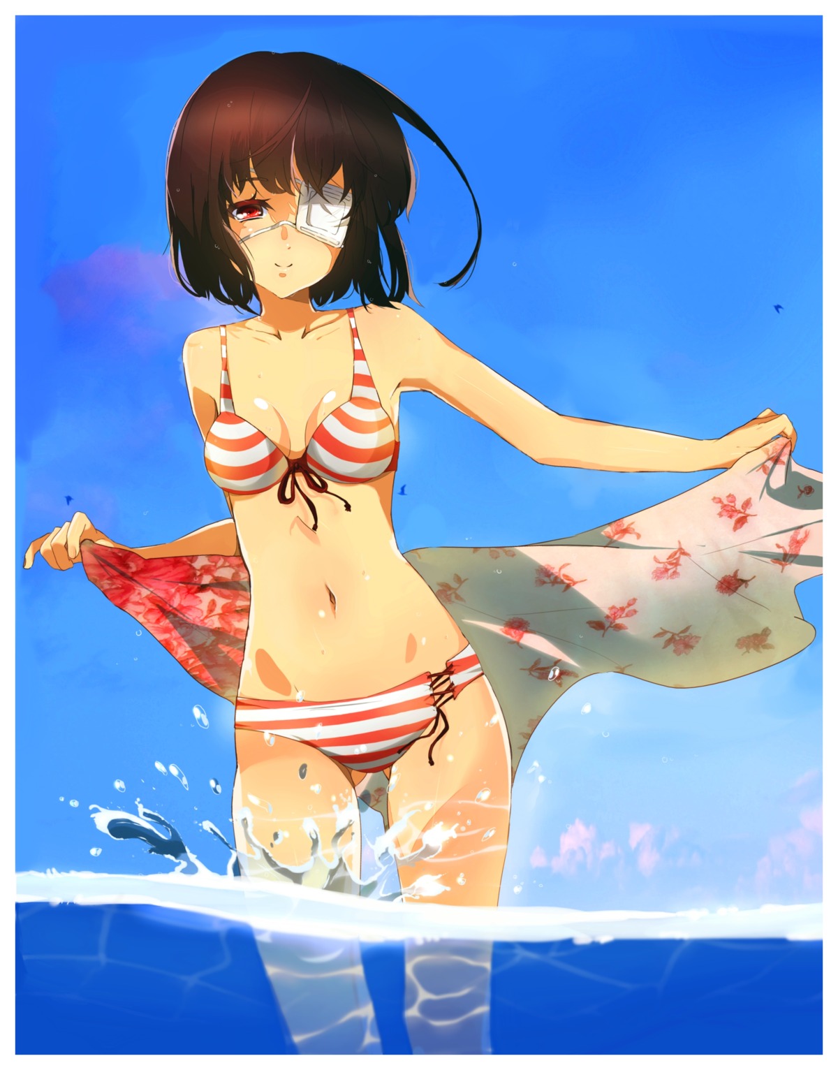 another eye_patch female misaki_mei pointy_chin rule34 swimsuit tagme