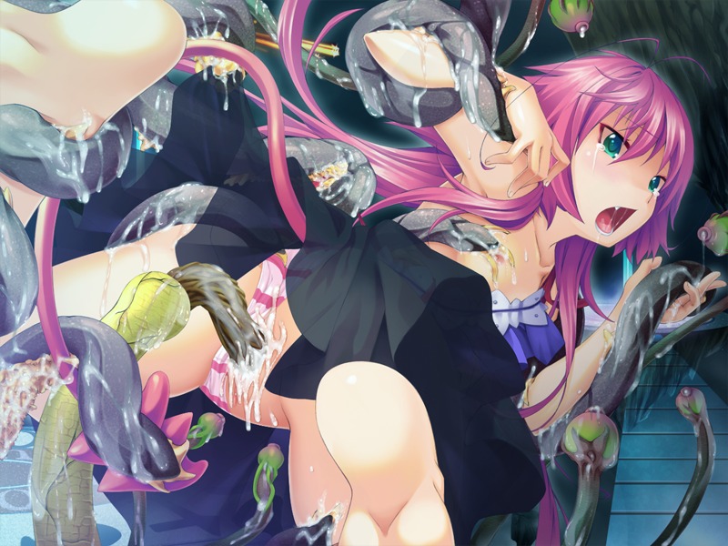 censored demon female game_cg maou_no_musume_wa_chou_namaiki_!! monster_girl pink_hair pussy relic rule34 succubus tentacle vaginal_penetration