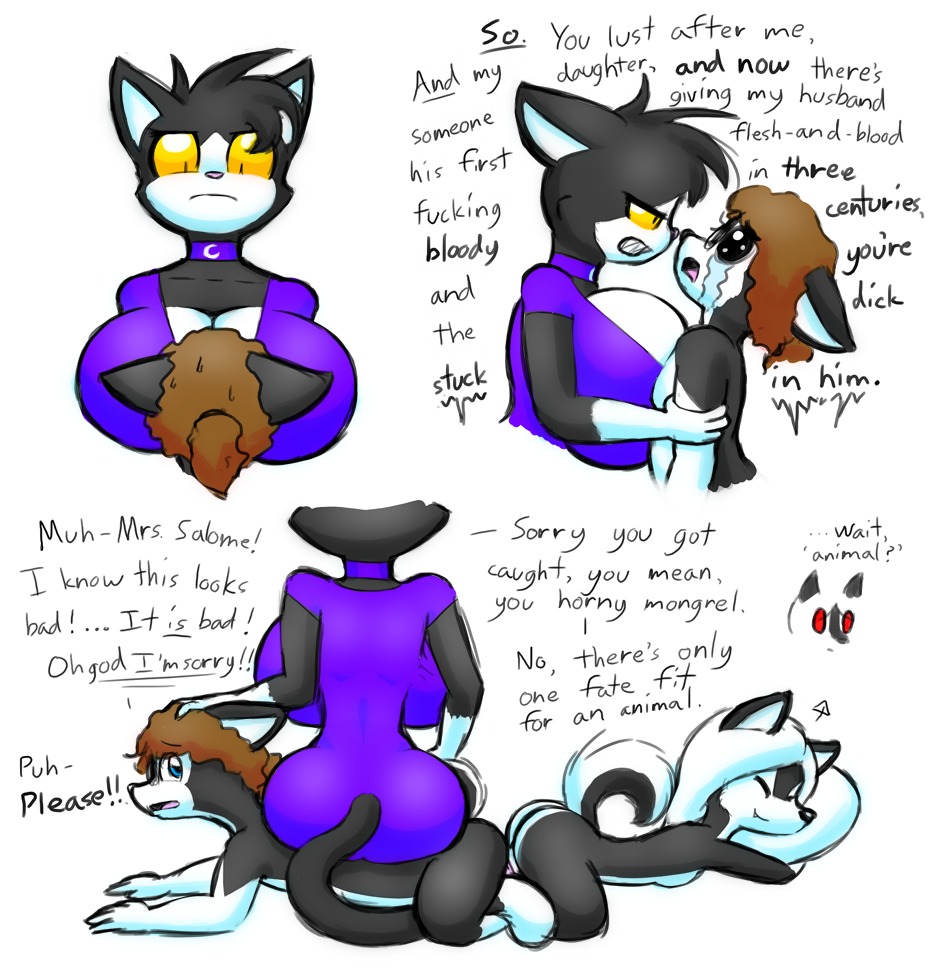 2013 adolescent age_difference alexandra_salome angry anthro ass_to_ass big_breasts big_butt black_hair blue_eyes bodily_fluids breasts brown_hair butt canid canine canis cleavage clothed clothing dialogue domestic_cat domestic_dog dominant dominant_female e621 english_text erection eye_contact eyes_closed eyewear felid feline felis female genitals glasses group hair huge_breasts huge_butt husky infidelity knotting looking_at_another male male/female mammal mature_female mother_(lore) nordic_sled_dog norithics parent_(lore) penetration penis profanity sex sitting sleeping spitz stephen_waffington submissive submissive_male tears text vaginal vaginal_knotting vaginal_penetration white_hair yellow_eyes young young_anthro younger_female younger_male zeroelle_nei