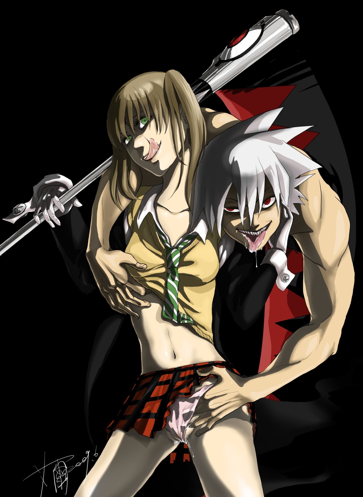 clothing female maka_albarn panties rule34 skirt softcore soul_eater soul_eater_evans straight suggestive tagme