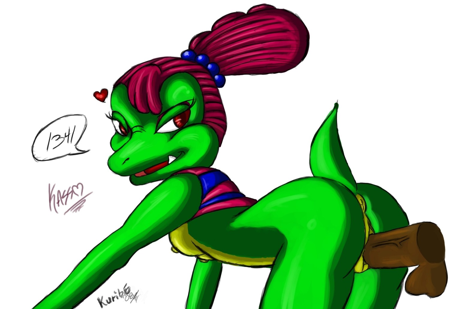 1boy 1girls color donkey_kong_(series) female hair kass_(donkey_kong) kremling male nintendo rule34 sex straight