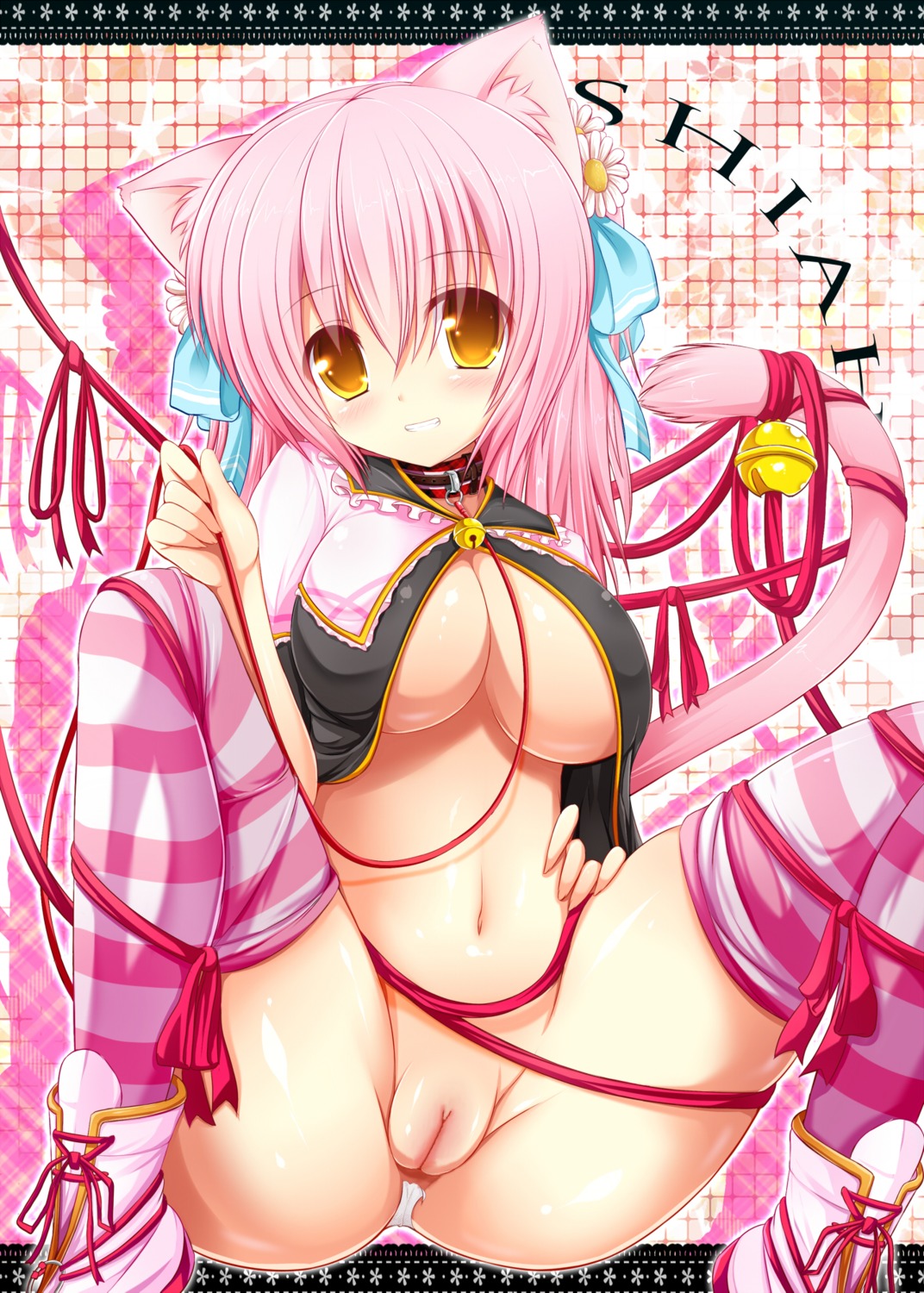 bell fat_mons female kemonomimi oppai pink pink_hair pussy rule34 shoes uncensored vagina