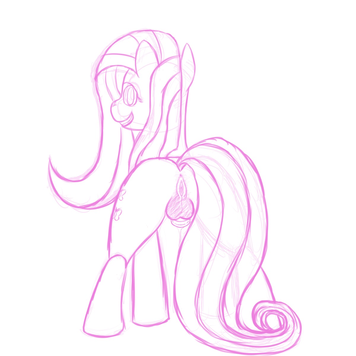 balls equine feral fluttershy_(mlp) friendship_is_magic futanari herm horse intersex my_little_pony penis pony pussy rule34 smooth_skin tagme