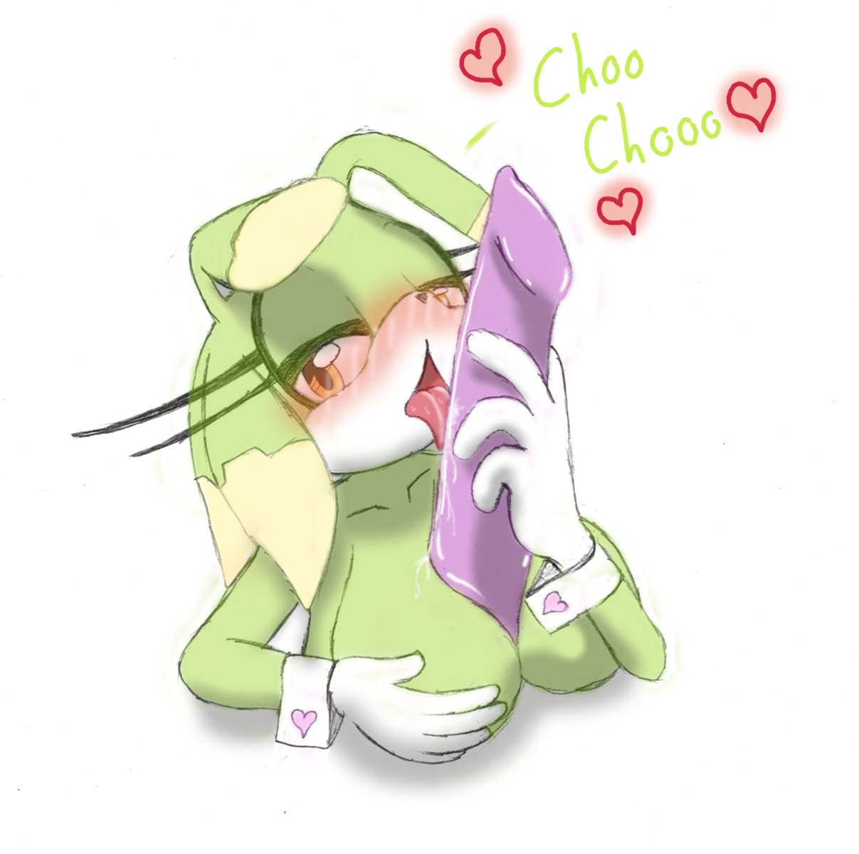 android anthro big_breasts bit-small blush bodily_fluids breast_play breasts charity_the_rabbit disembodied_penis duo e621 erection fellatio female fur genitals green_body green_fur happy hi_res lagomorph leporid licking machine male male/female mammal oral orange_eyes penile penis penis_grab penis_lick rabbit robot saliva sega sex sonic_the_hedgehog_(series) titfuck tongue tongue_out