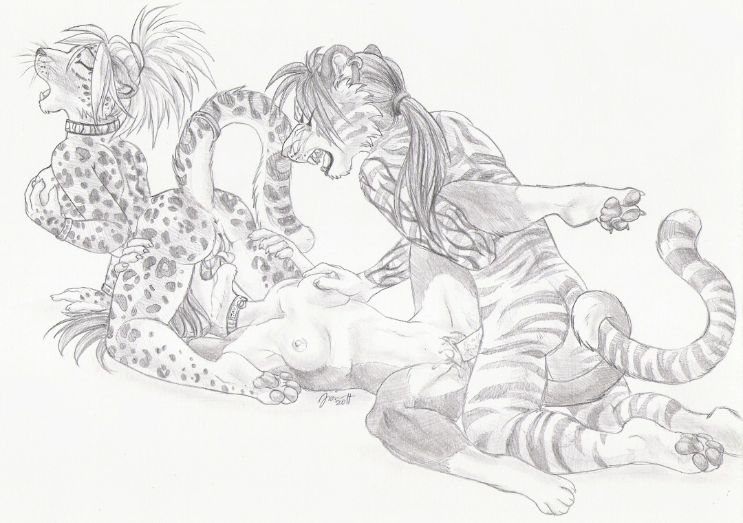 2011 anthro anus bisexual bodily_fluids breasts butt collar cunnilingus e621 erection eyes_closed felid female female/female from_front_position genital_fluids genitals grope group group_sex janaita leopard leopard_spots licking lying male male/female mammal missionary_position monochrome nipples nude on_back oral pantherine penetration penis raised_tail sex sketch spots spread_legs spreading tail threesome tiger tongue tongue_out trio vaginal vaginal_fluids vaginal_penetration vulva