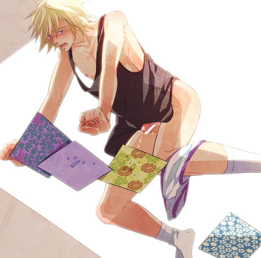 1boy bar_censor censored ivan_karelin male male_only origami_cyclone rule34 tagme tiger_and_bunny underwear_around_one_leg viewed_from_below