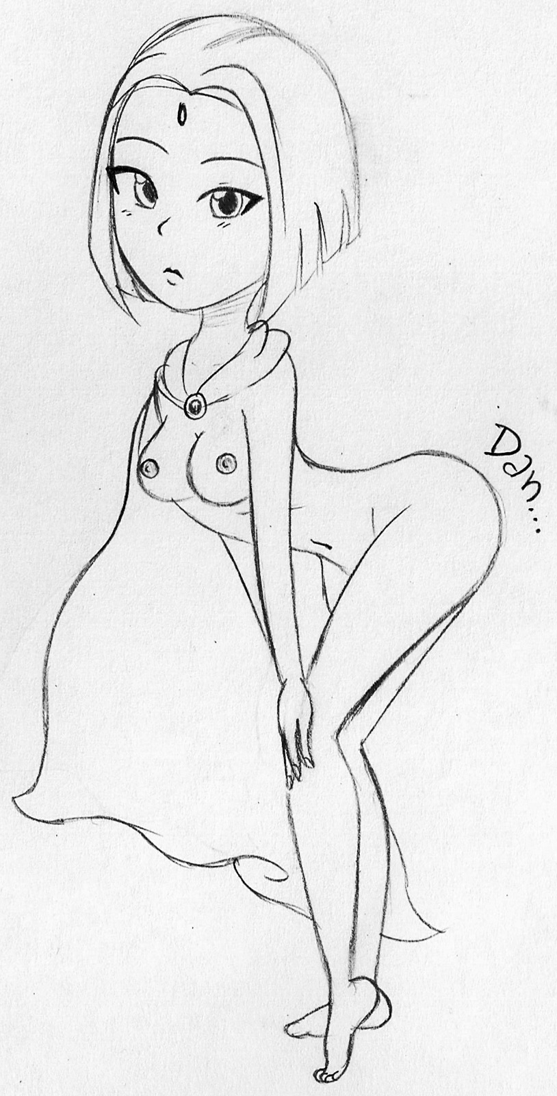 black_and_white dc dc_comics female rachel_roth raven_(dc) rule34 signature straight_hair tagme teen_titans text