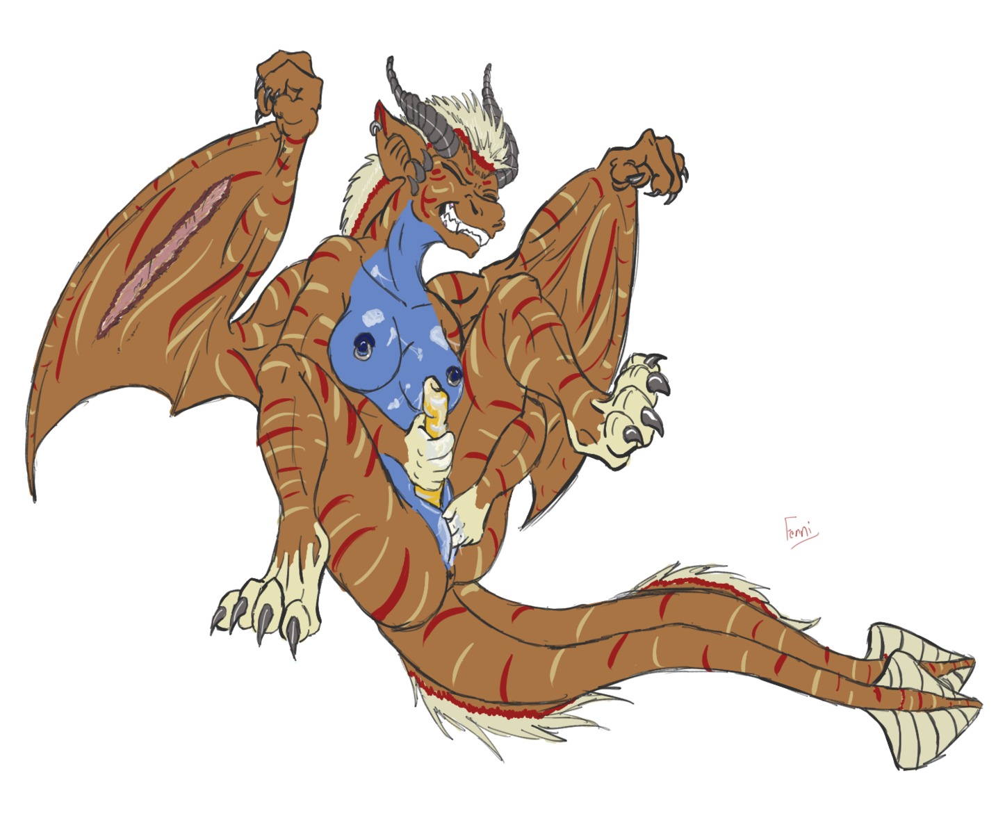 anthro anus biped bodily_fluids breasts butt claws cum cum_on_breasts digital_media_(artwork) dragon e621 ear_piercing erection eyes_closed feet frozen_over genital_fluids genitals hair herm hi_res horn intersex masturbation membrane_(anatomy) membranous_wings multi_tail mythological_creature mythological_scalie mythology nipple_piercing nipples non-mammal_breasts non-mammal_nipples nude orgasm penile penile_masturbation penis piercing sackless scalie scar simple_background solo tail toes vaginal vaginal_masturbation vulva wings