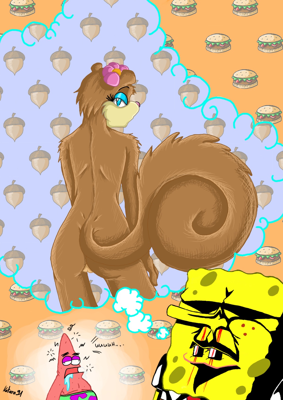 anime_nosebleed anthro aquatic asteriid asterozoan blood bodily_fluids butt digital_media_(artwork) e621 eastern_grey_squirrel echinoderm fantasizing female genitals grey_squirrel group hi_res liontaro male mammal meme nickelodeon nosebleed patrick_star pink_sea_star pisaster presenting presenting_hindquarters rodent sandy_cheeks sciurid sea_sponge solo_focus spongebob_squarepants spongebob_squarepants_(character) starfish tail tan_vulva thought_bubble tree_squirrel vulva what