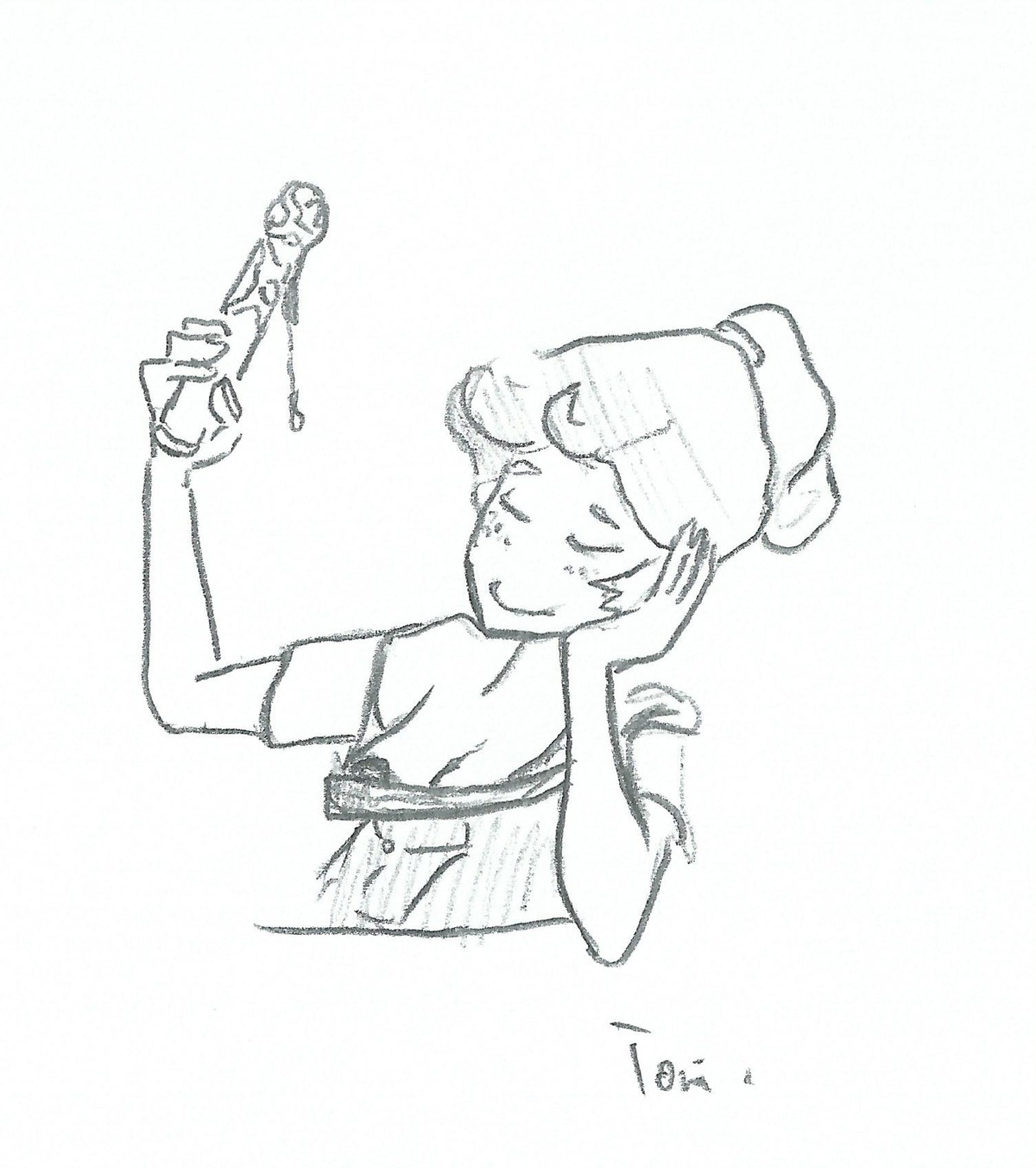 1girls deponia female female_only monochrome pbrand rule34 sketch solo solo_female tagme toni_(deponia)
