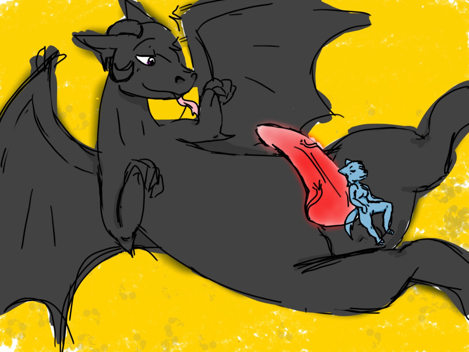4:3 acesart_(artist) anthro anthro_on_feral bent_legs bestiality black_body black_skin blue_body blue_skin bovid_horn brown_eyes canid canine canis caprine_horn digital_media_(artwork) domestic_dog dragon duo e621 erection extreme_size_difference eyes_closed female feral forgottenhusky_(artist) forked_tongue genitals hand_on_leg hi_res horn husky interspecies knot larger_male long_tongue looking_down lying male male/female mammal membrane_(anatomy) membranous_wings mythological_creature mythological_scalie mythology nordic_sled_dog nude on_back penis pink_tongue purple_eyes ram_horn red_penis scalie simple_background sitting size_difference sketch smaller_female solo_focus spitz tail tongue tongue_out vein veiny_penis wings yellow_background