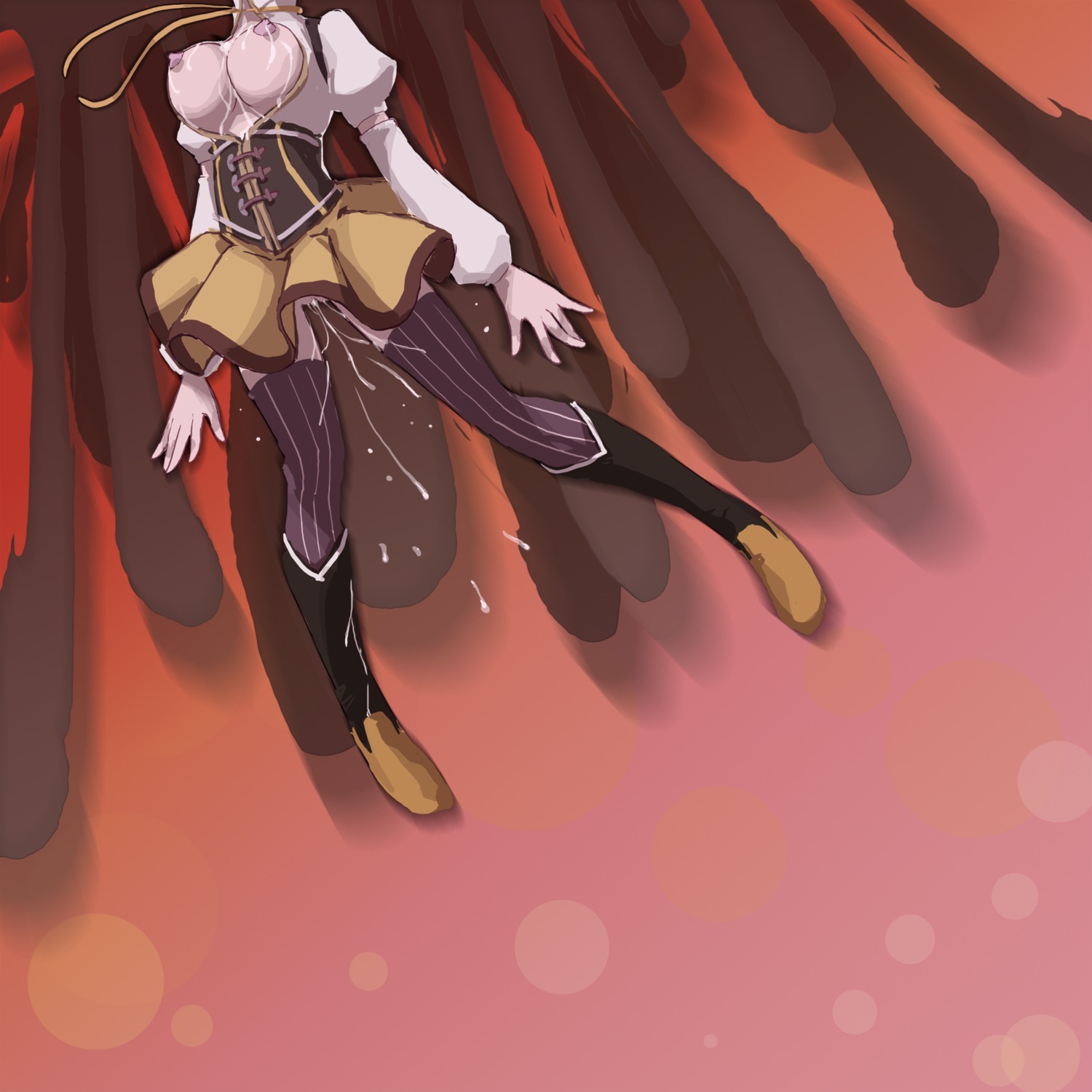 10s 2011 censored female grotesque human mahou_shoujo_madoka_magica monster puella_magi_madoka_magica rule34 saliva tagme tomoe_mami