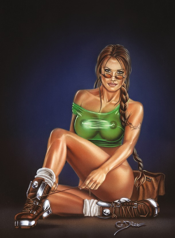 carlos_diez female female_only human lara_croft lara_croft_(classic) pinup rule34 solo tagme tomb_raider tomb_raider_(classic)