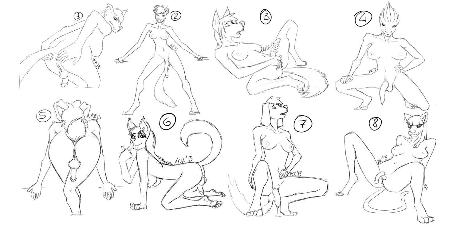 2013 absurd_res anthro anus backsack balls black_and_white bodily_fluids breasts butt canid canine canis clitoris domestic_cat domestic_dog e621 erection felid feline felis genital_fluids genitals herm hi_res intersex lagomorph leporid looking_at_viewer looking_back mammal masturbation monochrome nipples nude pantherine penile penile_masturbation penis precum presenting rabbit solo spread_legs spreading tail vck vulva