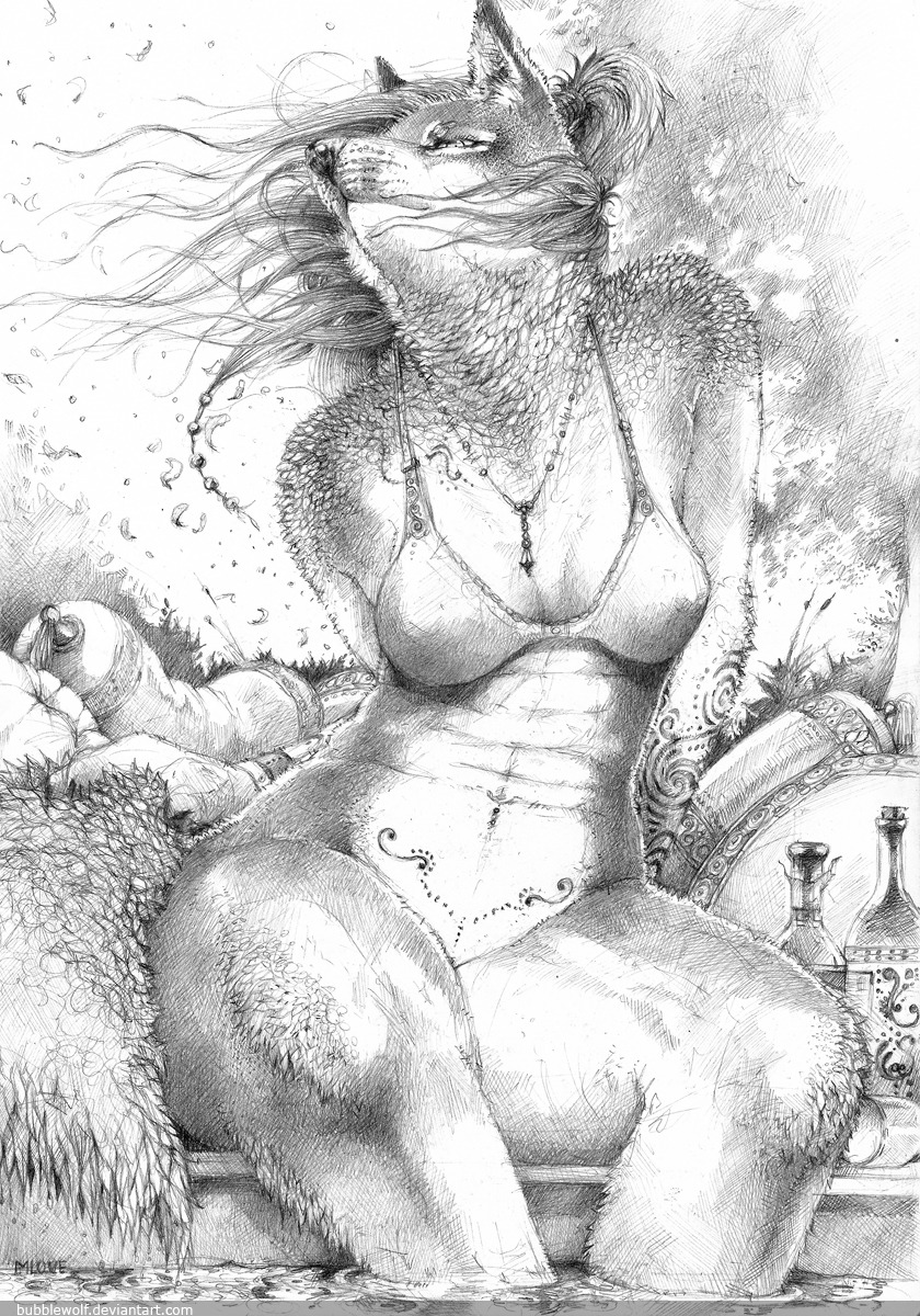 2010 anthro barely_visible_genitalia barely_visible_vulva bathing bent_legs bikini biped bottomless bubblewolf canid canine canis clothed clothing e621 female front_view fuzzy genitals graphite_(artwork) greyscale hi_res jewelry legs_in_water legs_over_edge mammal monochrome over_edge partially_submerged poolside portrait sitting skimpy solo submerged_legs swimwear tattoo three-quarter_portrait traditional_media_(artwork) two-piece_swimsuit vulva water wind windblown_hair wolf